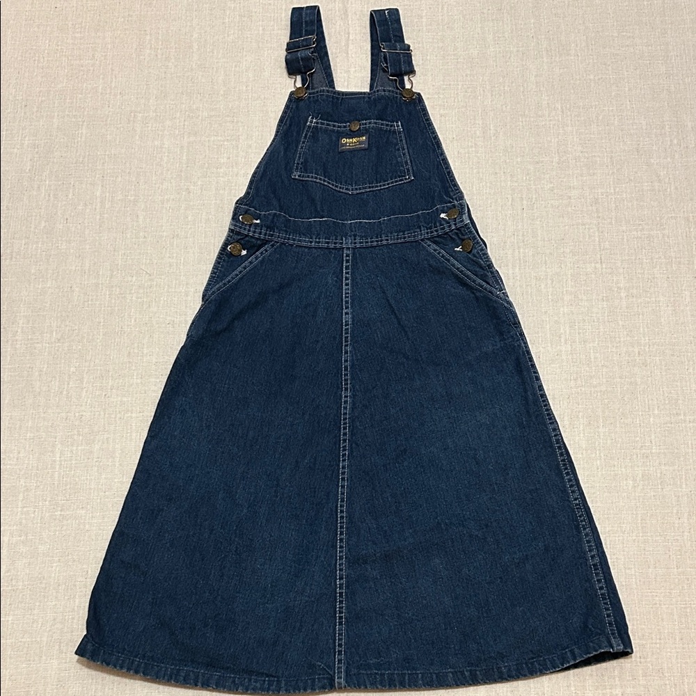 Vintage OshKosh B'gosh Overalls Dress Teen 5 Blue Denim Farm Country Western